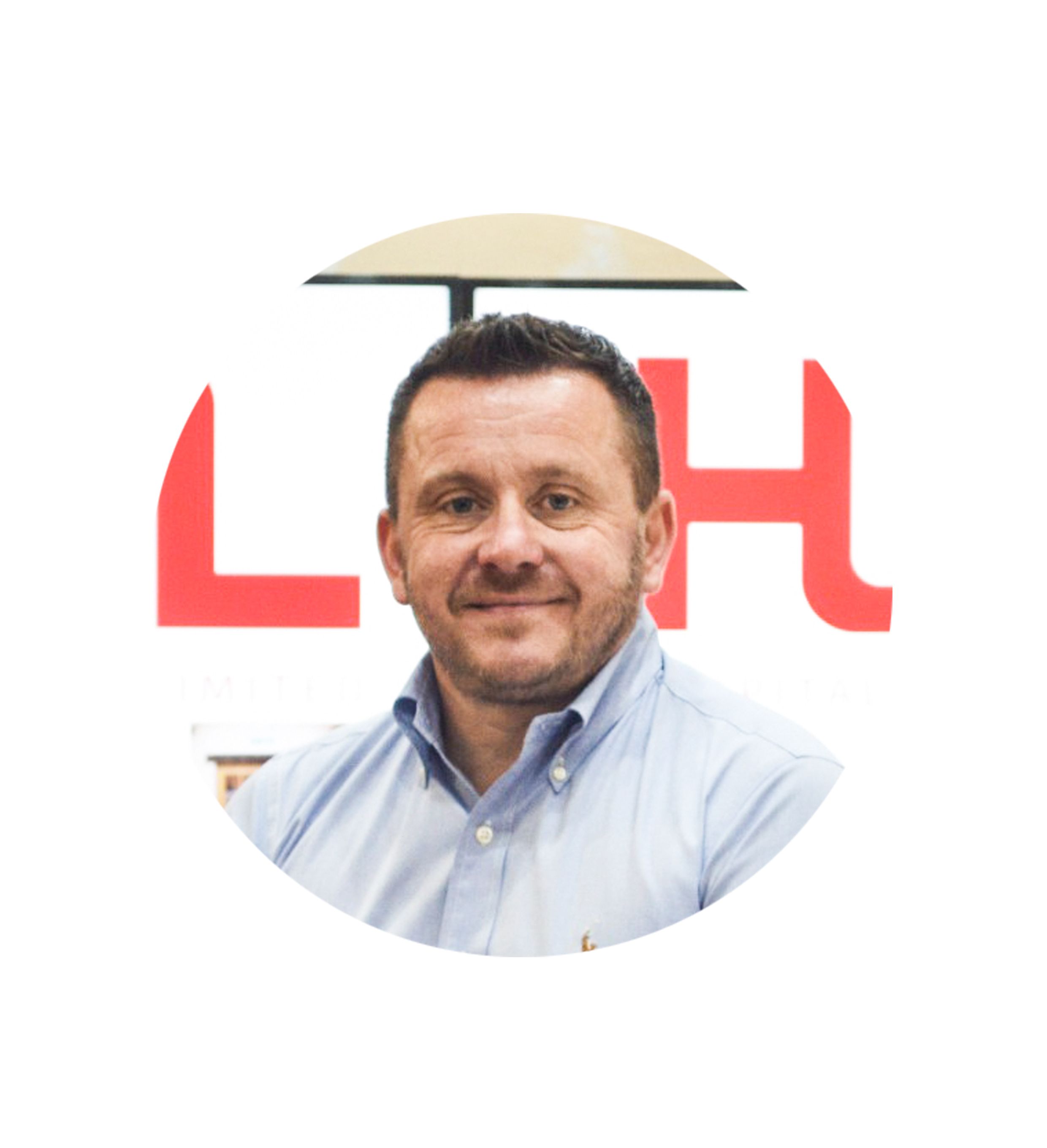 Steve Leatherland, dressed in a smart blue shirt