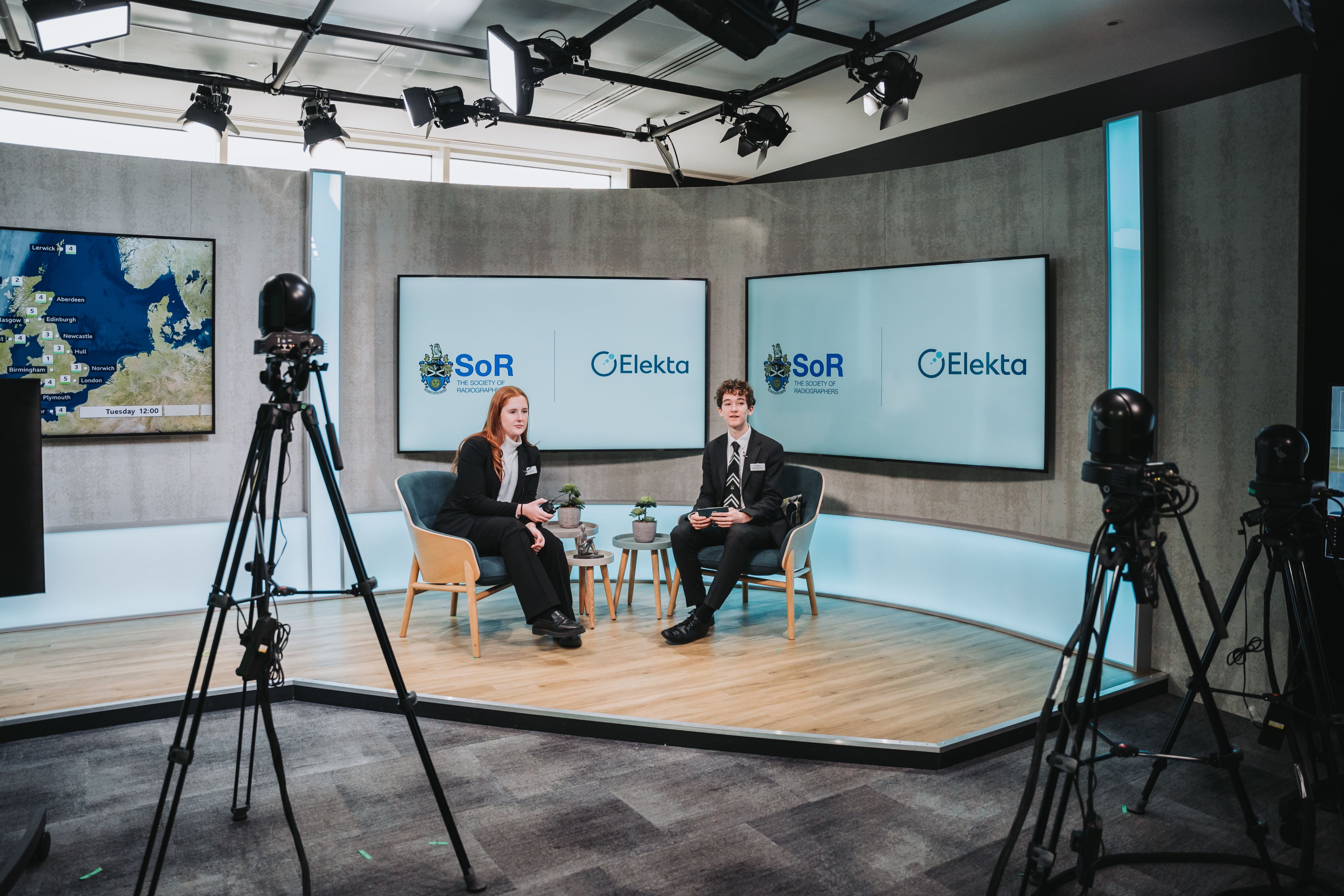 Students were able to try out their presenting skills in the studio