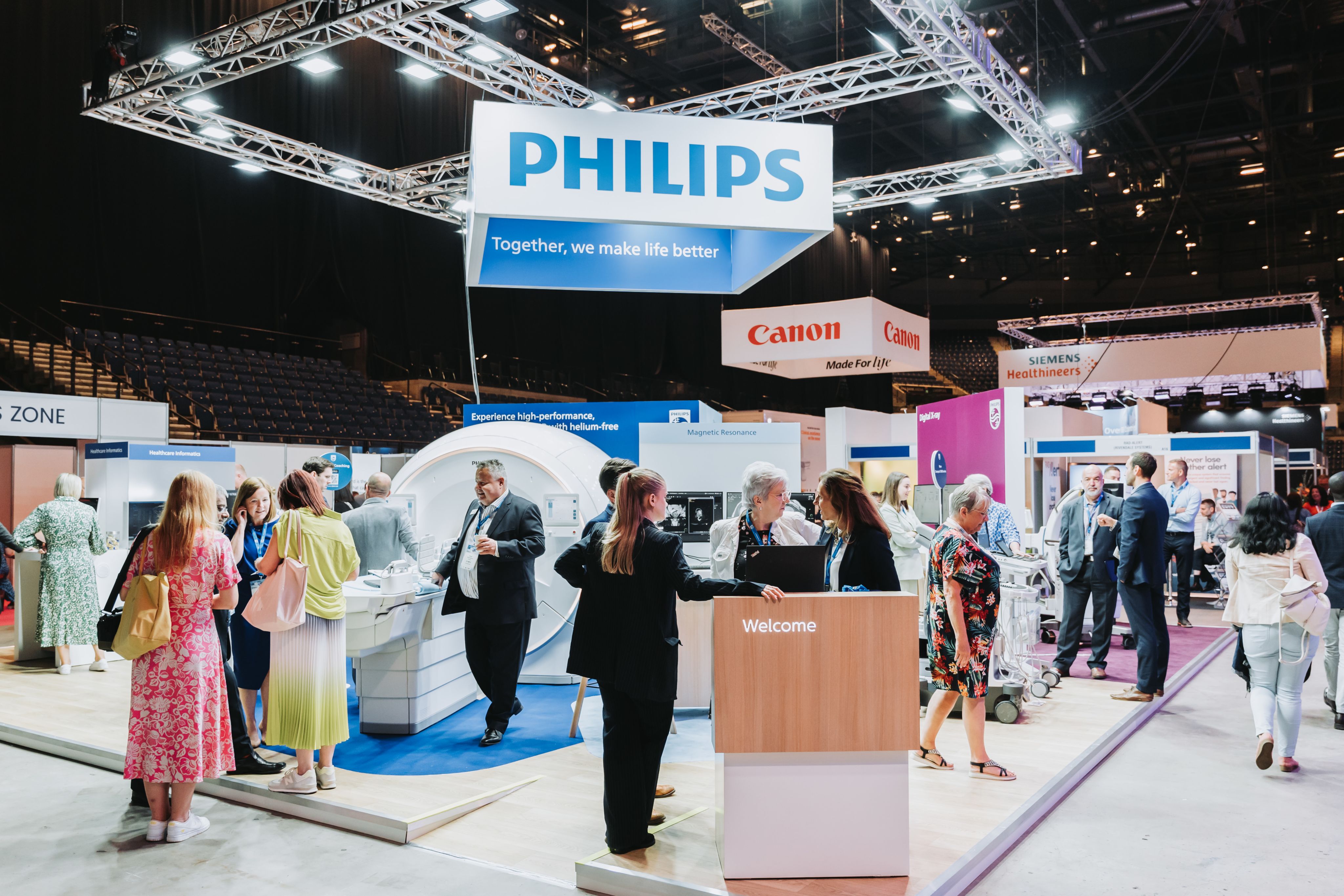 Exhibitors made the most of the giant exhibition hall