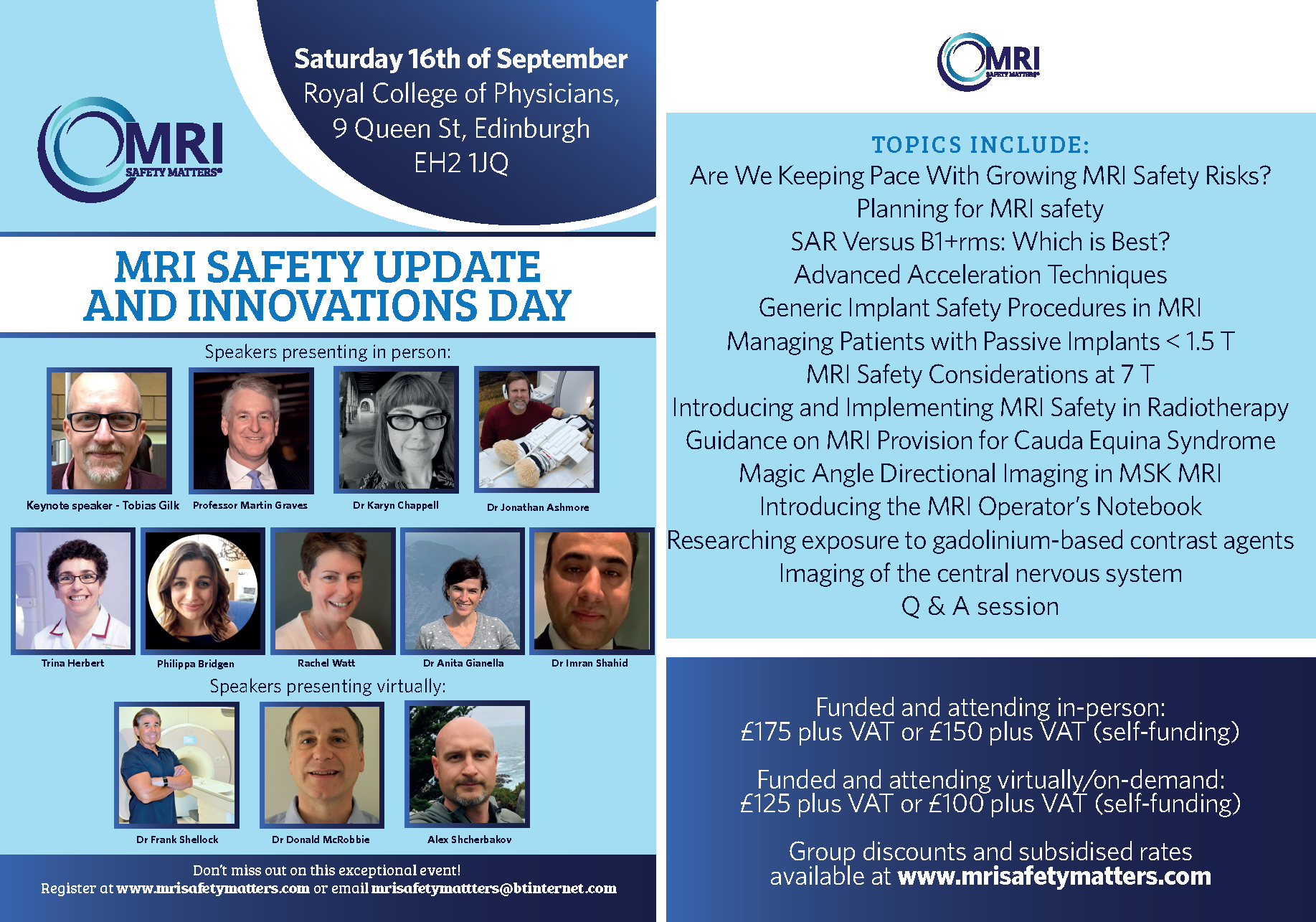 MRI safety update and innovations day advert
