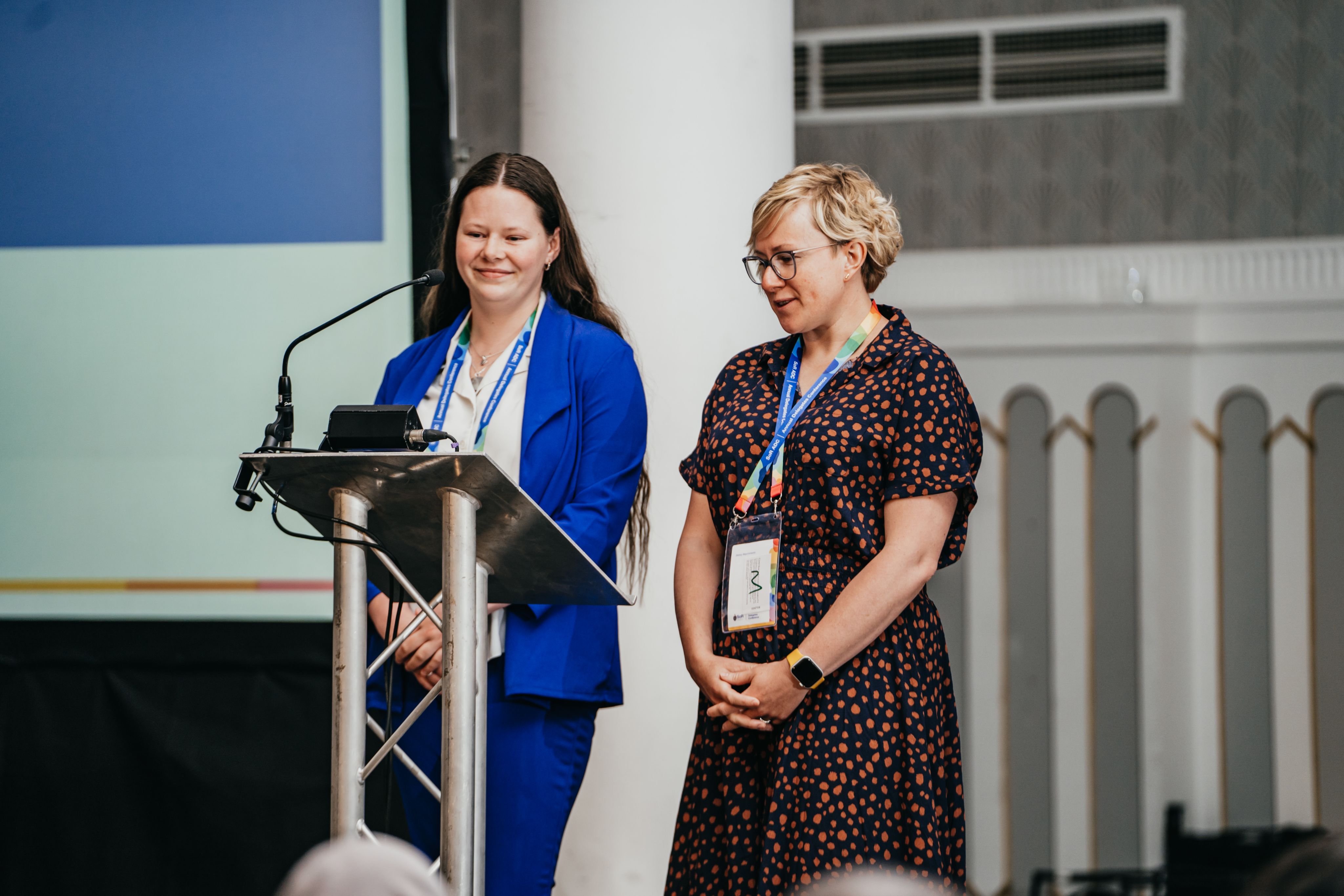Caitlin (left) and fellow student Angela Ashcroft
